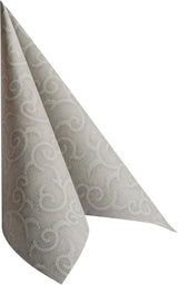 Papstar, 50 servilletas "Colección ROYAL" pliegue 1/4 40 cm x 40 cm gris "Casali", #84889 (paquete de 2)
