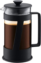 Cafetera Bodum CREMA (sistema French Press, filtro permanente de acero inoxidable, tapa de seguridad, 0,5 litros) negra