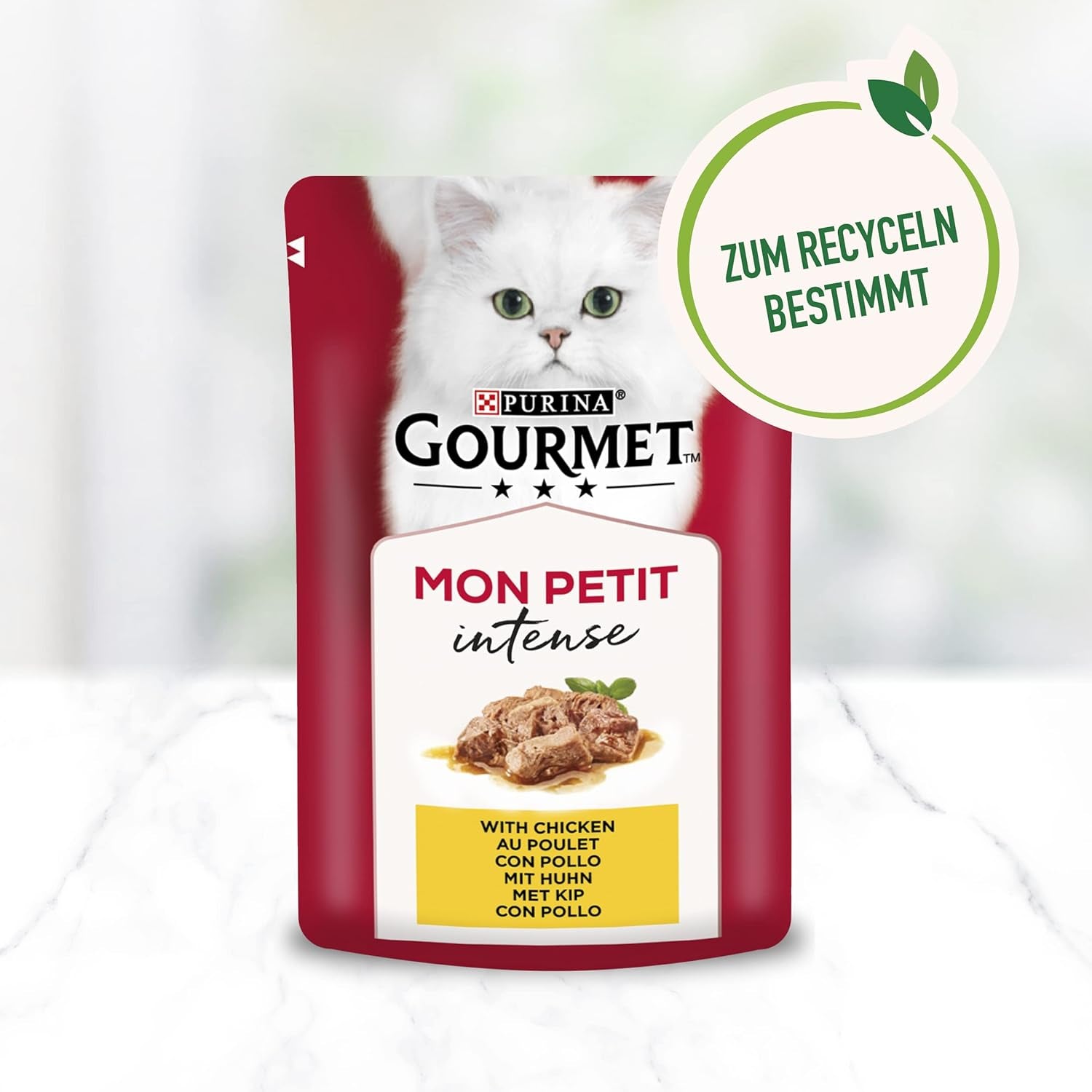 Gourmet Mon Petit Comida húmeda intensa para gatos, variedad de aves de corral, paquete de 8 (8 x 6 sobres de 50 g cada uno)