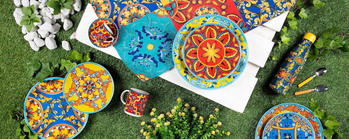 Excelsa Trinacria Teller-Set, 18 piezas, porcelana y cerámica