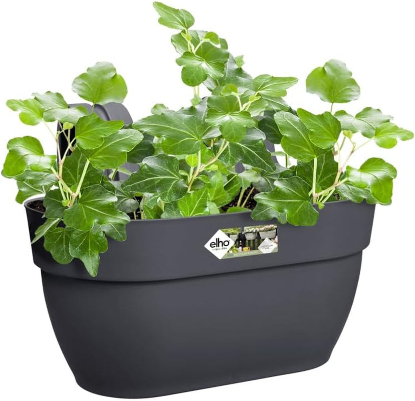 elho Vibia Campana Easy Hanger M 36 - Maceta para balcón y exterior - Ø 36,0 x H 26,5 cm - Negro/Antracita