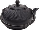 Juvale Juego de té japonés con tetera de hierro fundido (1200 ml), platillo y 2 tazas, juego de té estilo Tetsubin, negro