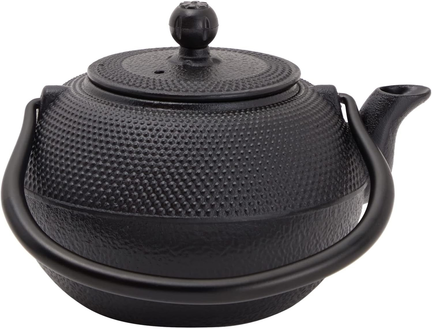 Juvale Juego de té japonés con tetera de hierro fundido (1200 ml), platillo y 2 tazas, juego de té estilo Tetsubin, negro
