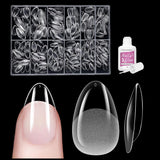 Uñas postizas cortas bailarina 500 Uds pegamento en 12 tamaños uñas artificiales Gel suave corto cobertura completa puntas de uñas para uñas de Gel cortas S