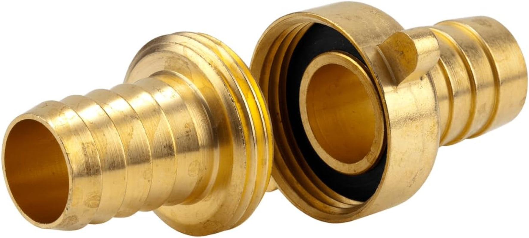 Accesorio de manguera de latón Gardena, 3 piezas: Accesorio de extensión de manguera, rosca de 33,3 mm (G 1 pulgada), para mangueras de 19 mm (3/4 pulgada) (7152-20)