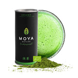 Moya Matcha té verde orgánico en polvo | 100 g ceremonia tradicional calidad 30 g | Cultivado y cosechado orgánicamente en Uji, Japón | Perfecto para beber con agua, matcha lattes, batidos y limonadas.