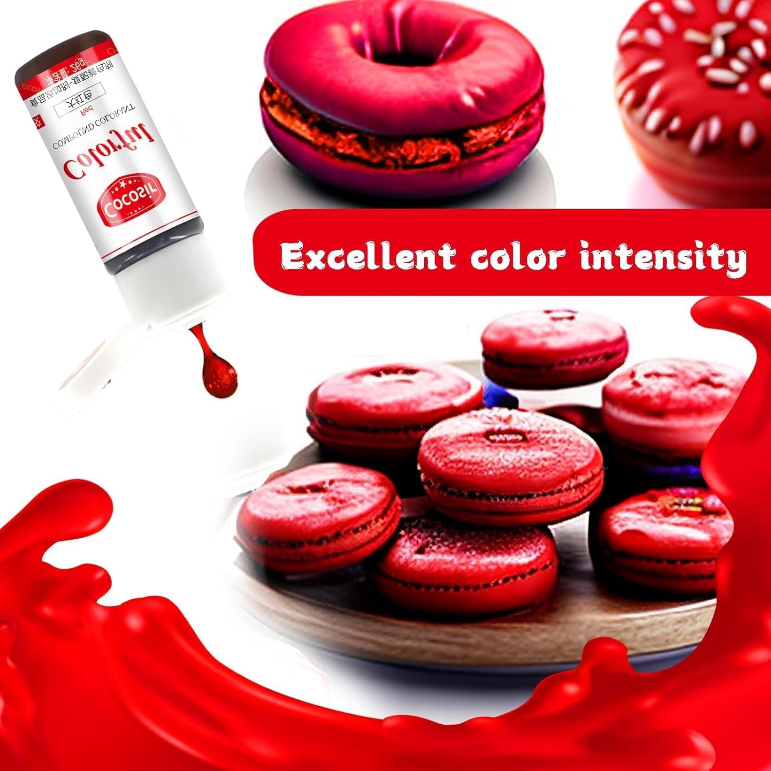 Colorante alimentario rojo, 26 g de colorante alimentario concentrado, colorante alimentario a base de aceite, colorante alimentario concentrado sin azúcar, colorante alimentario líquido para hornear, para manteca de cacao, crema de mantequilla