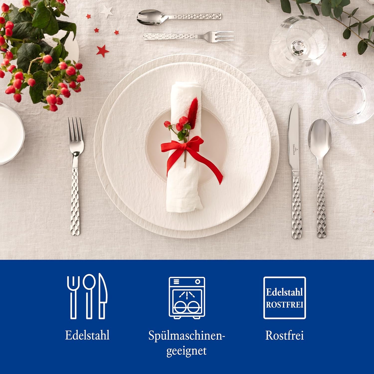 Villeroy & Boch - Cubertería Boston 30 piezas, 6 personas Cocina Naty Shop