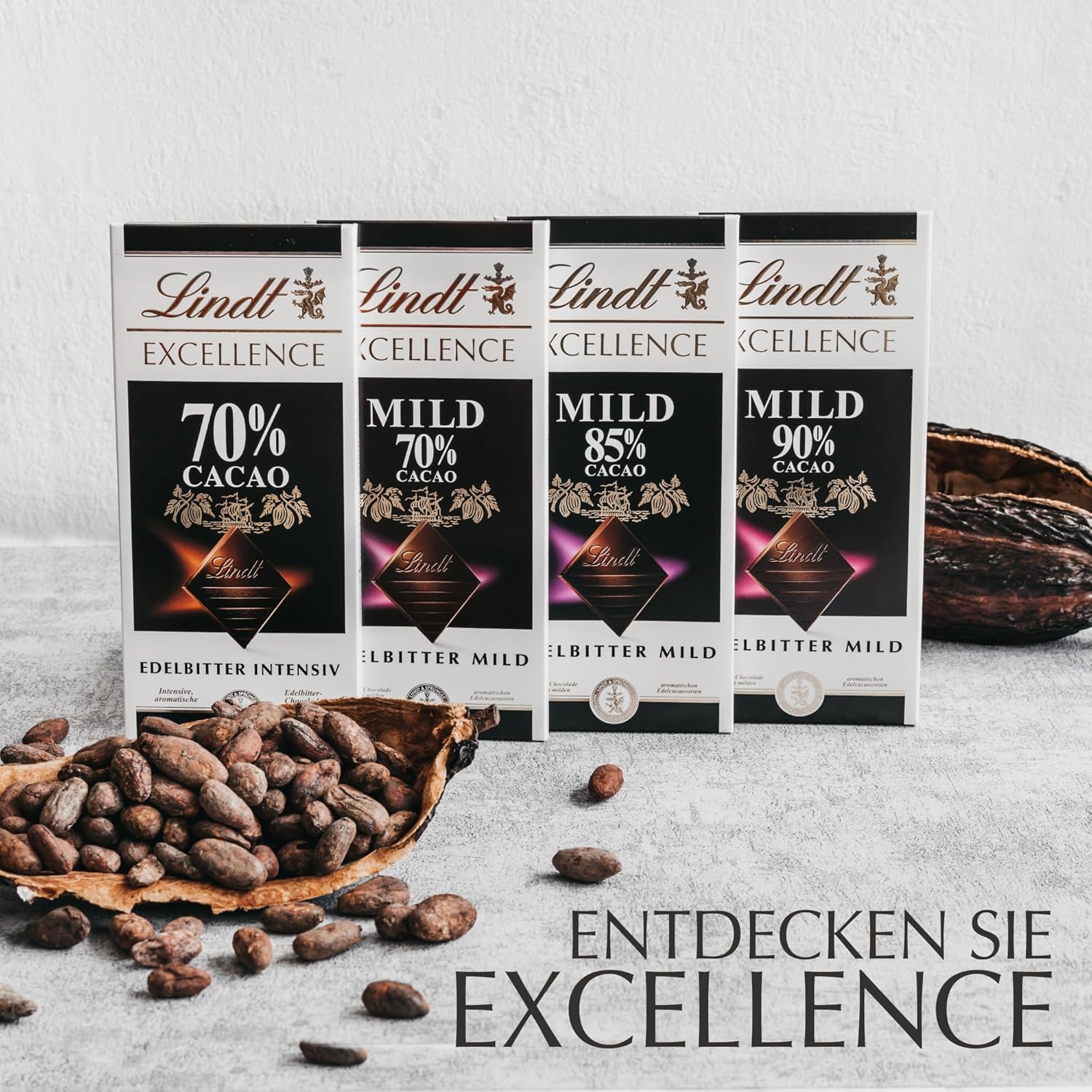 Lindt Excellence Barrita 78 Percent Cacao - Barrita Vegana Persistencia Intensidad Cacao 100g Ideal Regalo