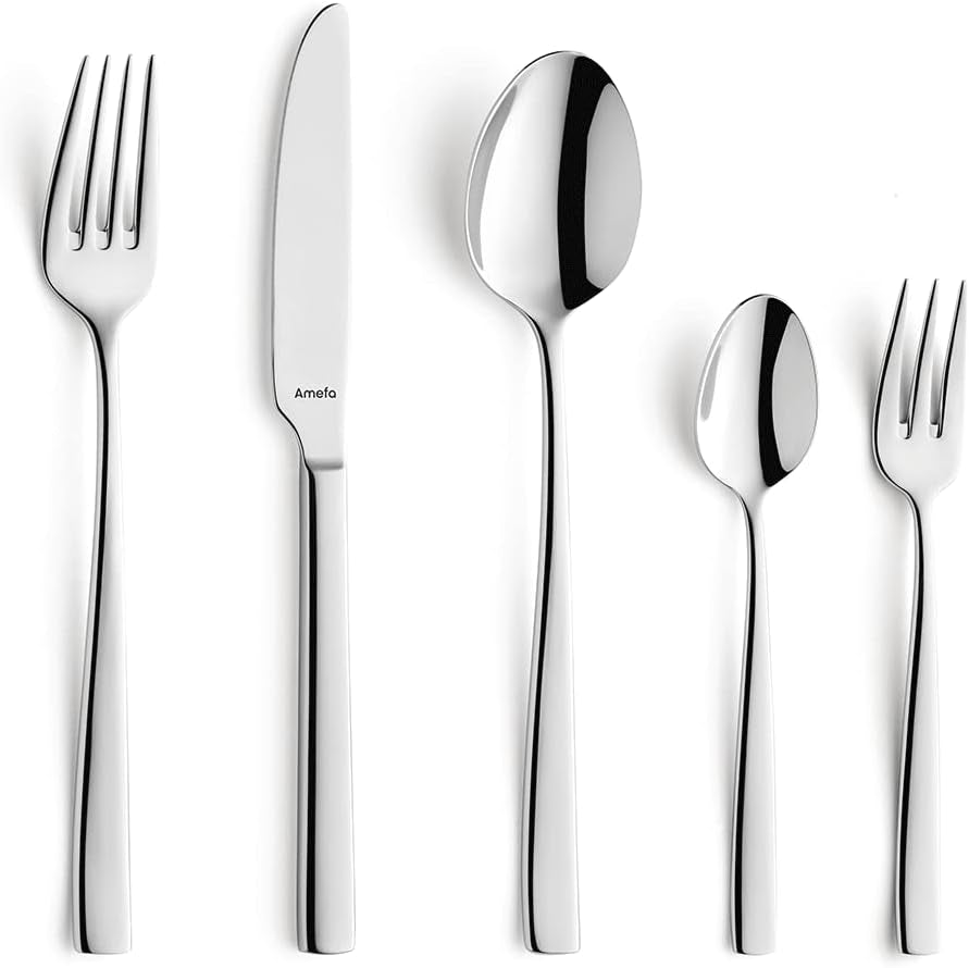 Juego de cubiertos Amefa Satina en 60 piezas, para 12 personas, seguro Kitchen Naty Shop Fresh 60-Teilig