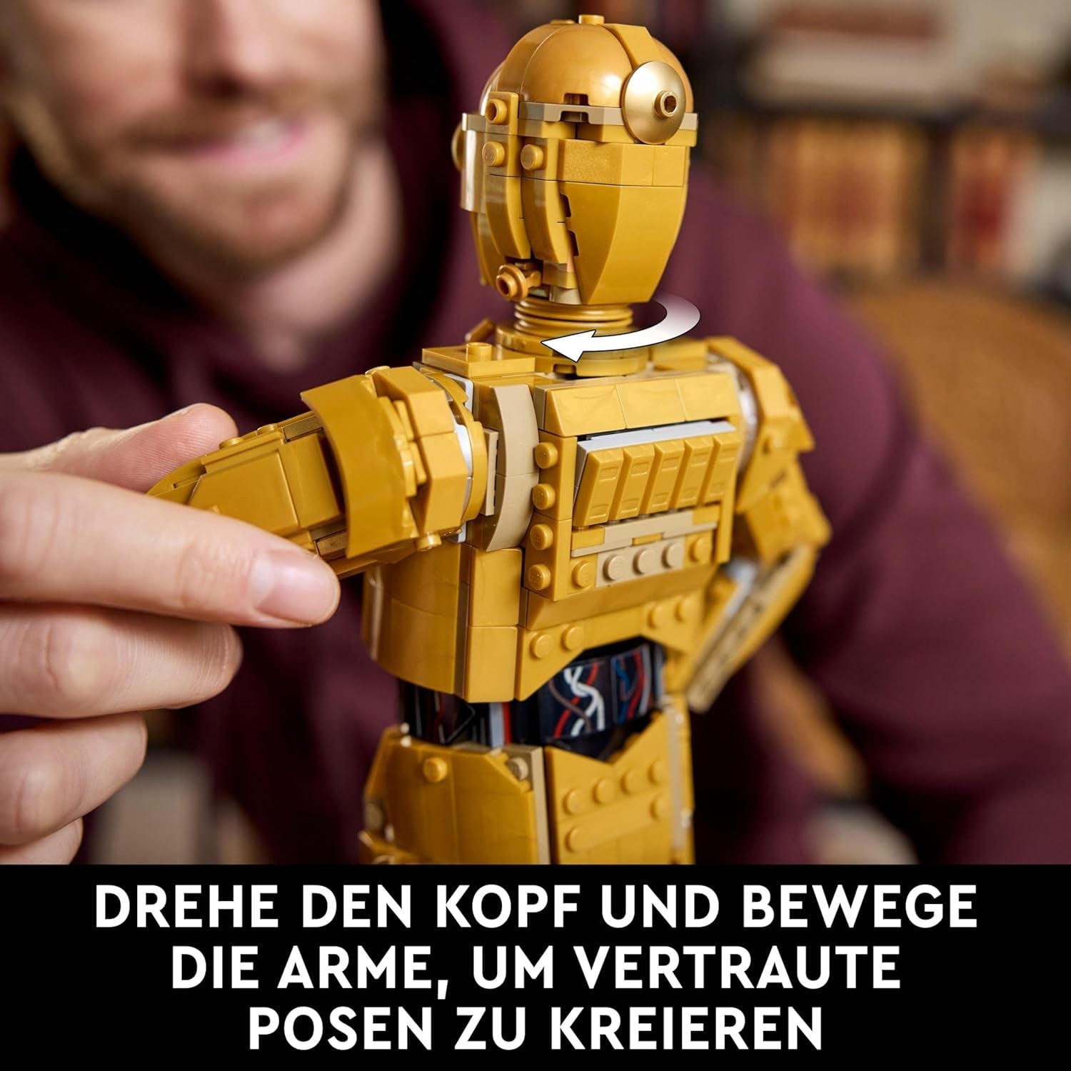 LEGO Star Wars C-3PO B, Droide para construir, Modelo para coleccionar, construir y exhibir, Idea de regalo nostálgica para adultos y fanáticos, Pieza de coleccionista, Juego de fantasía 75398 Juegos de construcción Besuche den LEGO-Store