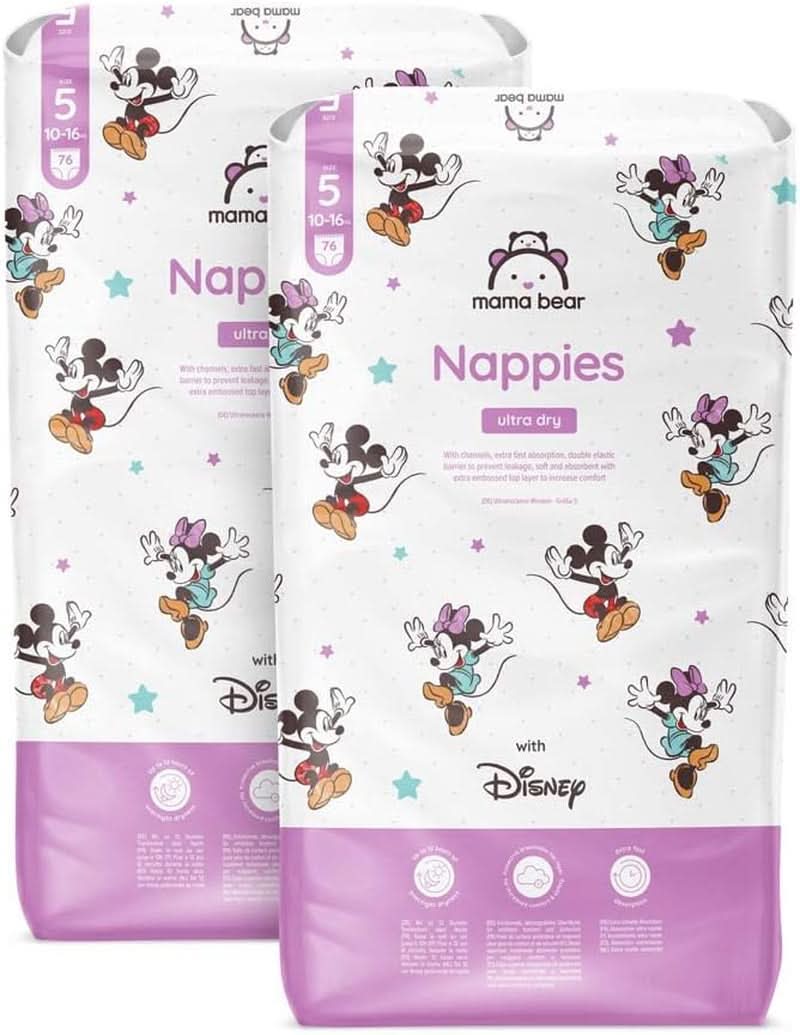 Pañales Mama Bear Disney Ultra Dry talla 4 (8-14 kg), blanco, 84 piezas (1 paquete)