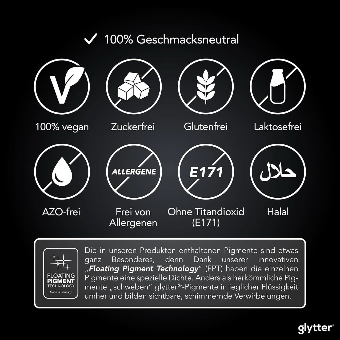 Glytter, Purpurina Comestible para bebidas y líquidos, 10 gramos Glitter Naty Shop
