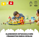 LEGO DUPLO Town Gran ferrocarril interactivo, juguete de construcción para niños pequeños a partir de 3 años, locomotora Push & Go con luces y sonidos, piezas de vía, juguete educativo para preescolares 10428 Juegos de construcción Beuche den LEGO-Store