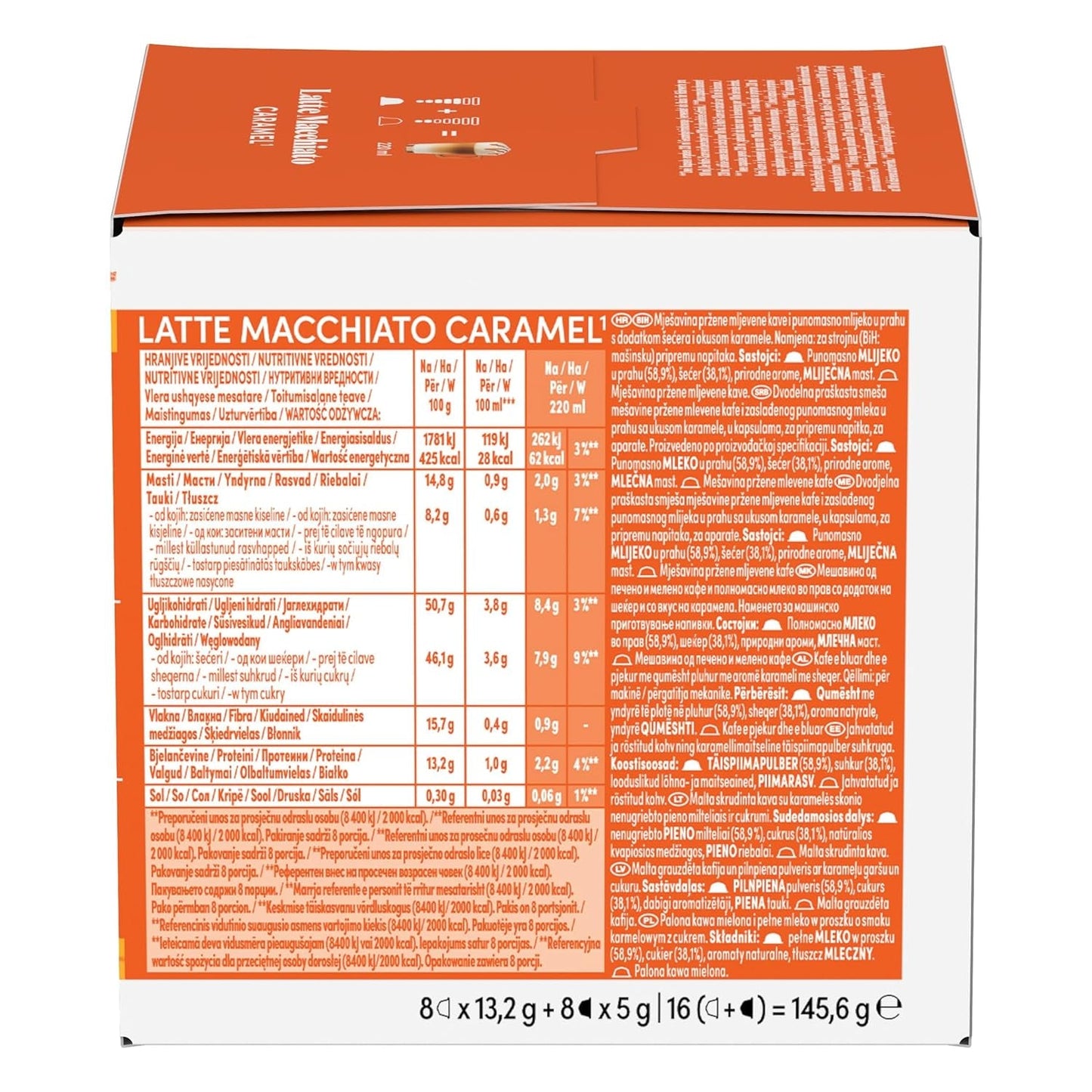 NESCAFÉ DOLCE GUSTO Latte Macchiato Caramel Kaffeekapseln Paquete de 3 (3 x 16 Kapseln)