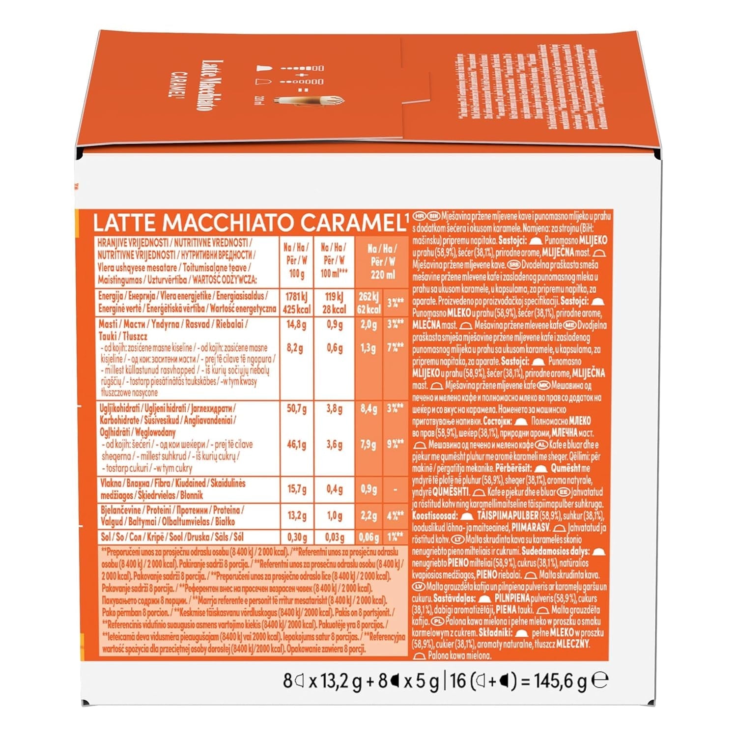 NESCAFÉ DOLCE GUSTO Latte Macchiato Caramel Kaffeekapseln Paquete de 3 (3 x 16 Kapseln)