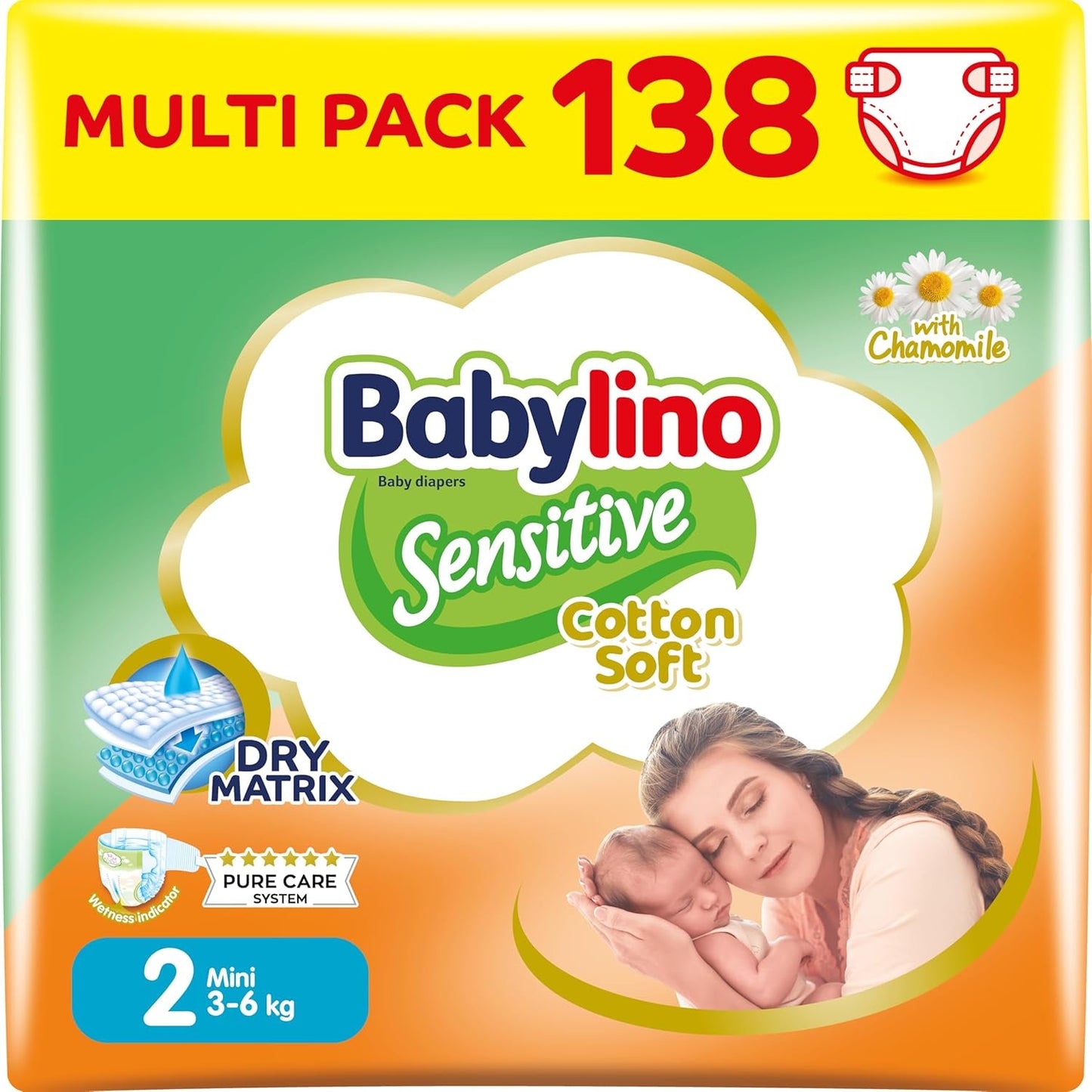 Pañales para bebés sensibles, talla 6, extra grande (13-18 kg), 114 pañales