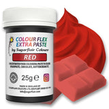 Colorante alimentario Sugarflair Colourflex Extra Paste, rojo - Colorante alimentario comestible para crema de mantequilla, chocolate, pasta de azúcar, glaseado, fondant, mezclas para pasteles, masa y más - 25 g