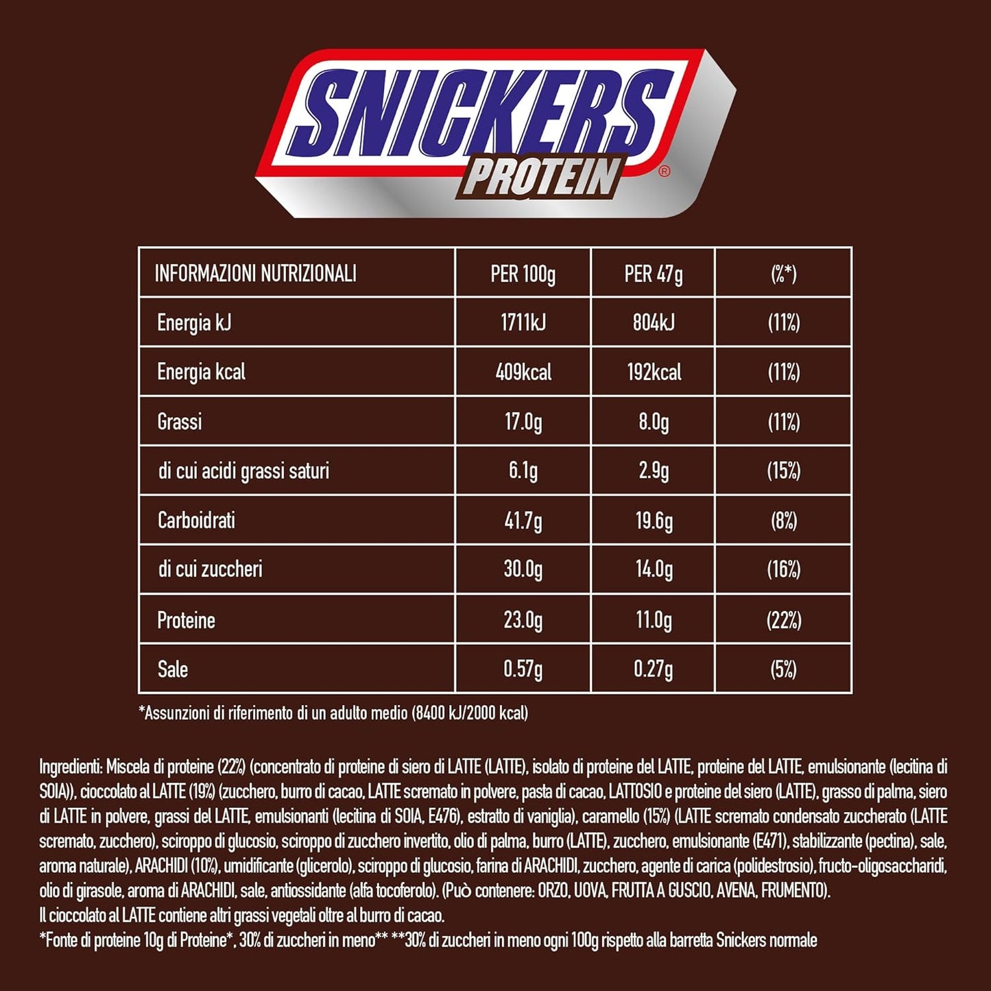 Barras de proteína Snickers con chocolate - Rico sabor con caramelo de avellana y turrón, paquete a granel 18x47g