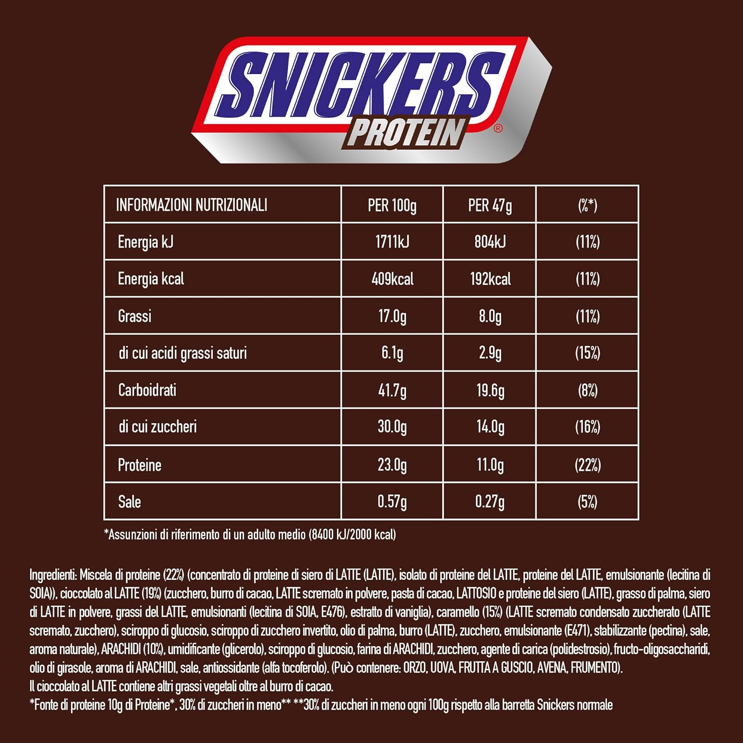 Barras de proteína Snickers con chocolate - Rico sabor con caramelo de avellana y turrón, paquete a granel 18x47g