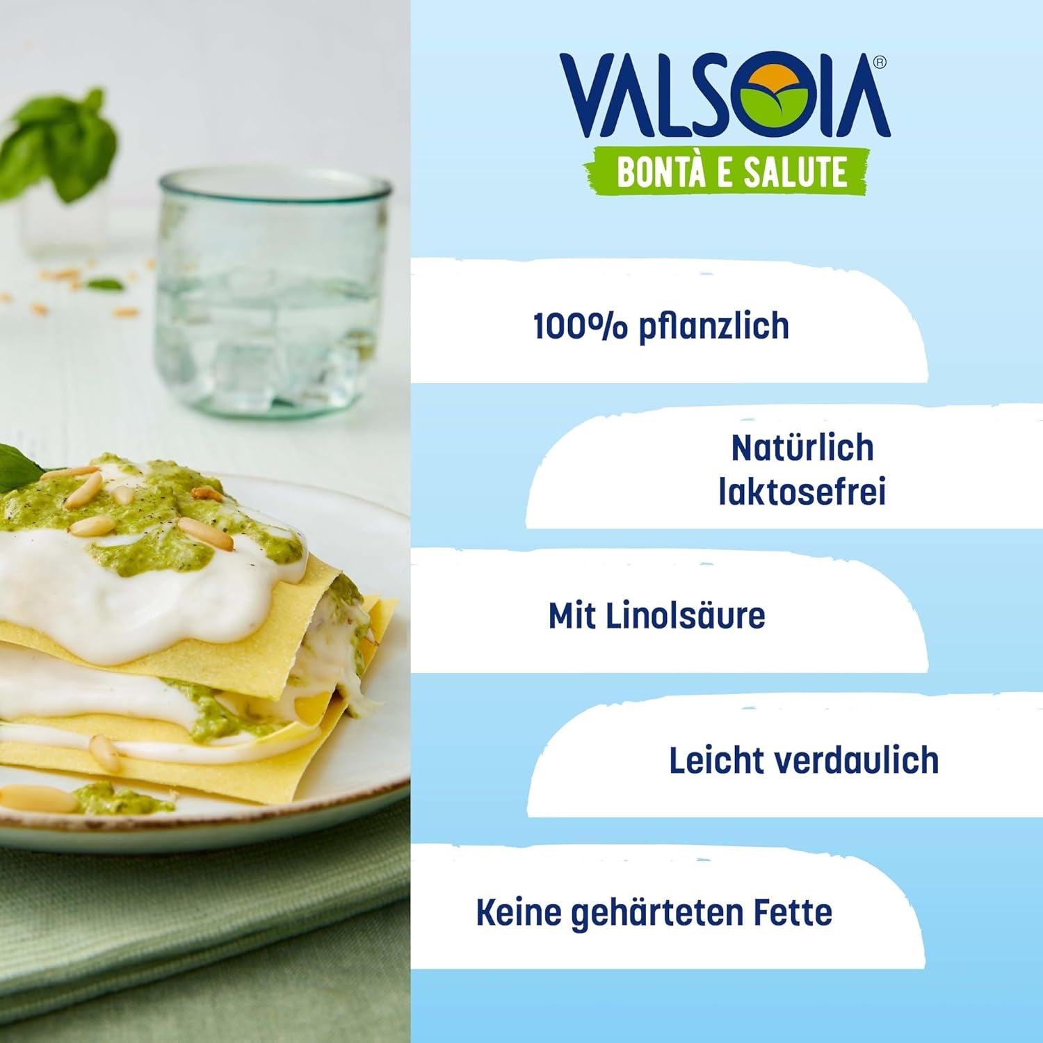 Acondicionador bechamel, Bechamel sin lactosa, Versátil en la cocina, Ideal para veganos y vegetarianos, 6 x 200 ml