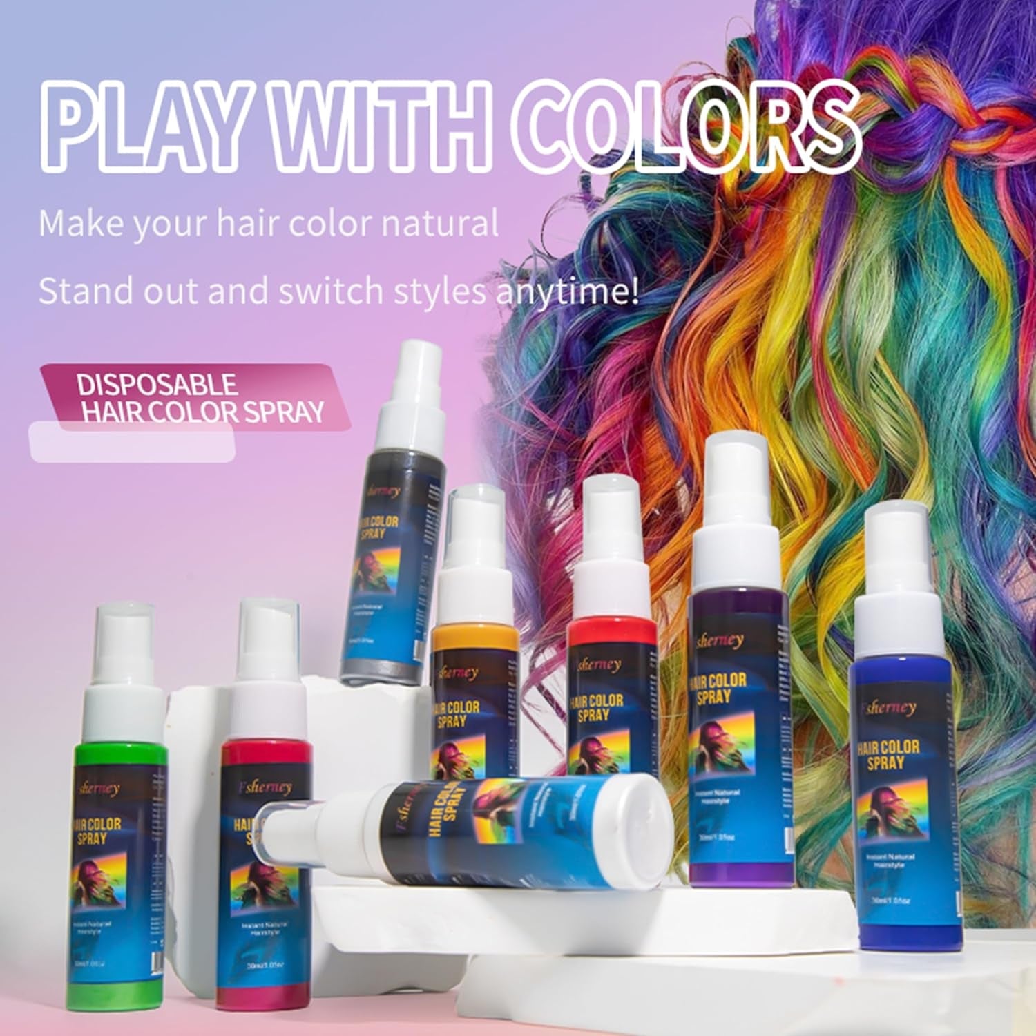 Color de laca para el cabello - 30 ml Spray de color de cabello verde temporal, tinte para el cabello natural Spray de color de cabello temporal, tinte de cabello lavable para fiesta Cosplay Halloween (verde) Naty Shop Tinte para el cabello