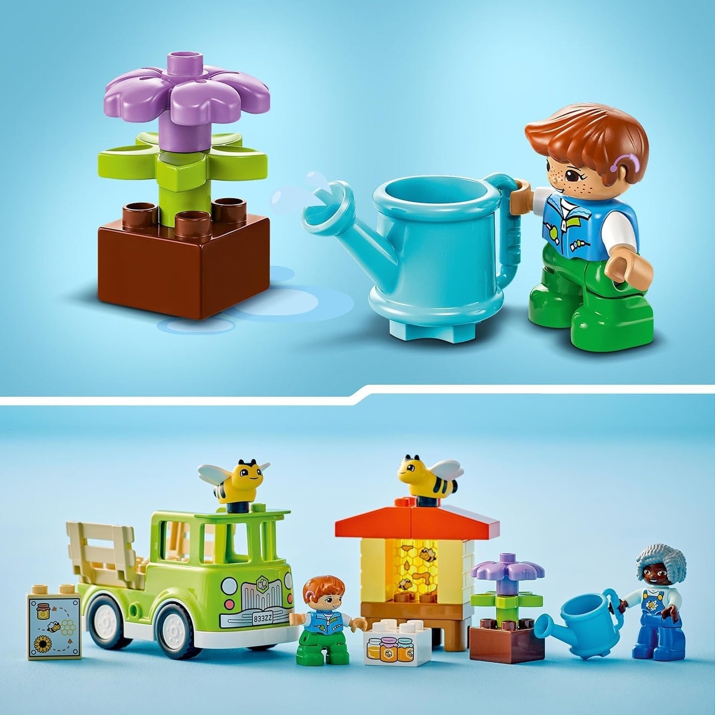 LEGO DUPLO Town Apicultura y colmenas, juguete educativo para niños pequeños con 2 figuras y un camión móvil, set de construcción y reconstrucción, juguete para niños pequeños a partir de 2 años 10419 Juegos de construcción Besuche den LEGO-Store