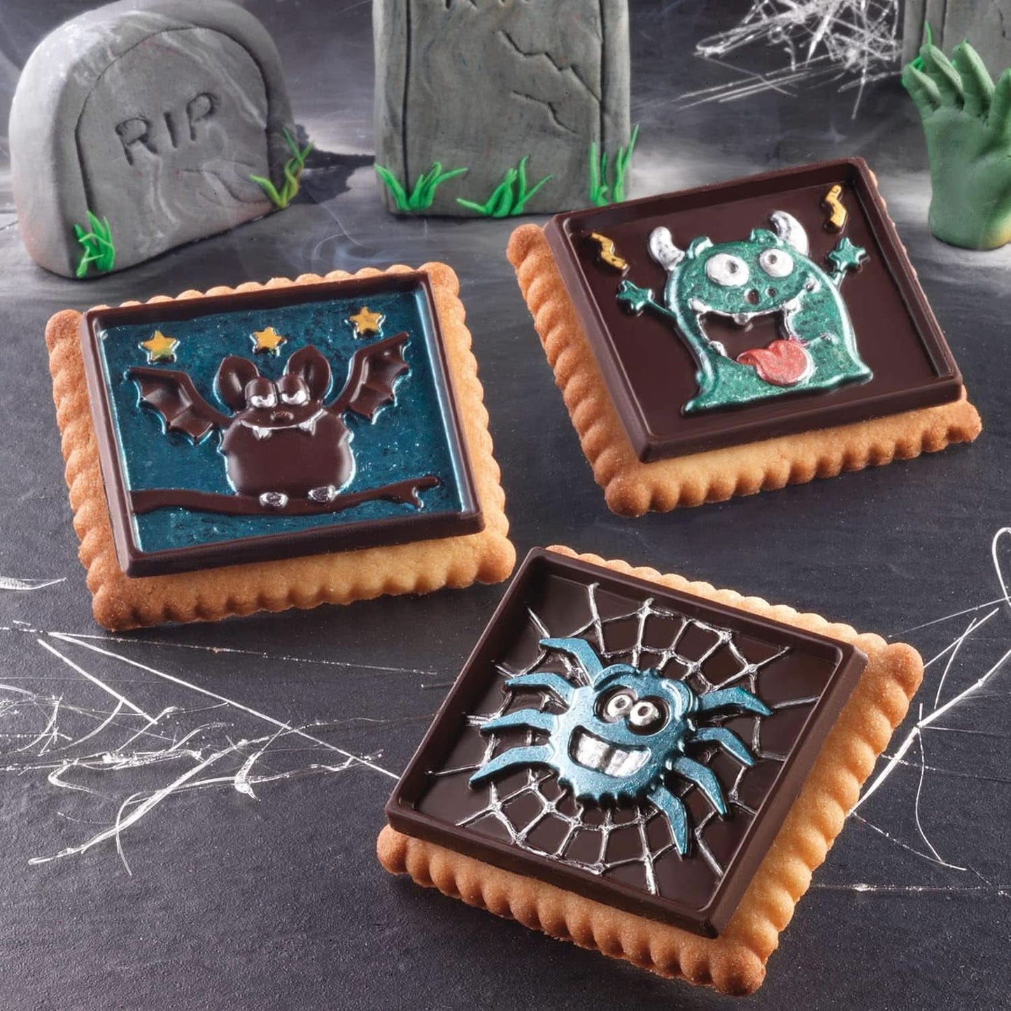 Silikomart 22.172.77.0165 CKC, 12 Monstruos de Chocolate sobre Galletas Cocina Naty Shop