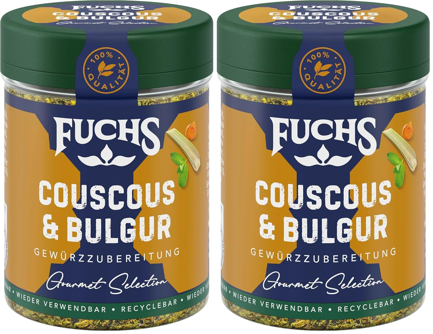 Fuchs Spices Gourmet Selection Medio Oriente/África - Mezcla de Especias para Cuscús y Bulgur Mezcla de Especias Recargable para Condimentar Platos de Bulgur Vegano 55g