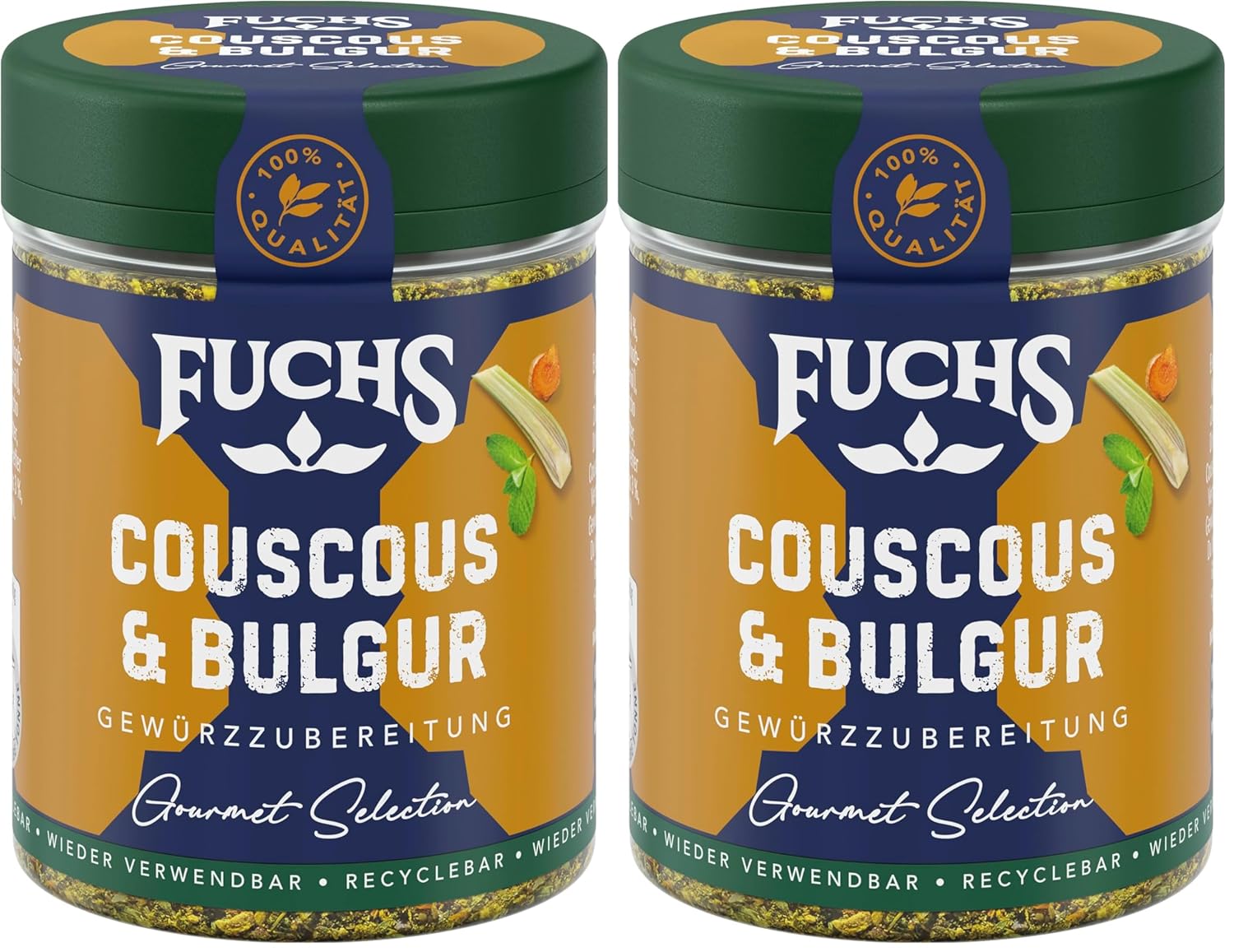 Fuchs Spices Gourmet Selection Medio Oriente/África - Mezcla de Especias para Cuscús y Bulgur Mezcla de Especias Recargable para Condimentar Platos de Bulgur Vegano 55g