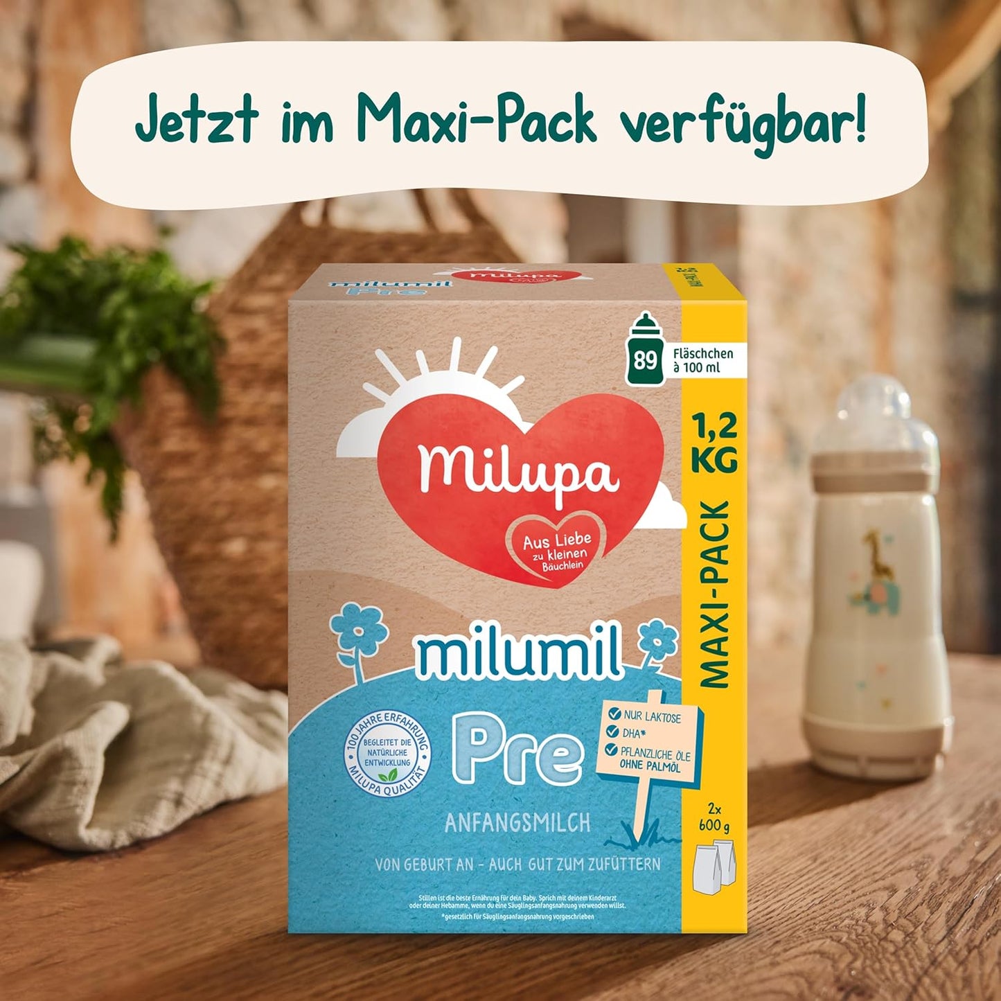Milupa Milumil Pre, Leche en polvo para bebés - Con nutrientes importantes y sin aceite de palma - 800 g Naty Shop