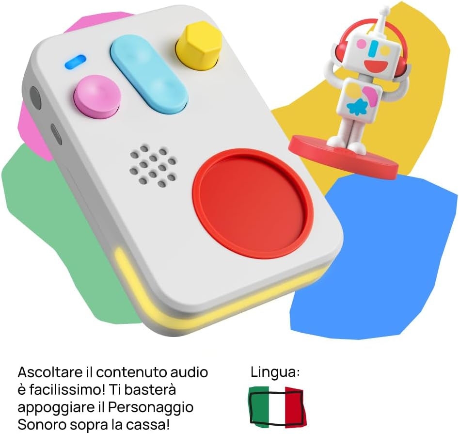 + Cuentacuentos interactivo para niños con contenido de audio de 0 a 10 años, caja de audio con figura sonora -Yo, luz nocturna, rutina de sueño, juego musical de aprendizaje, versión italiana Jucarii Bebe Naty Shop