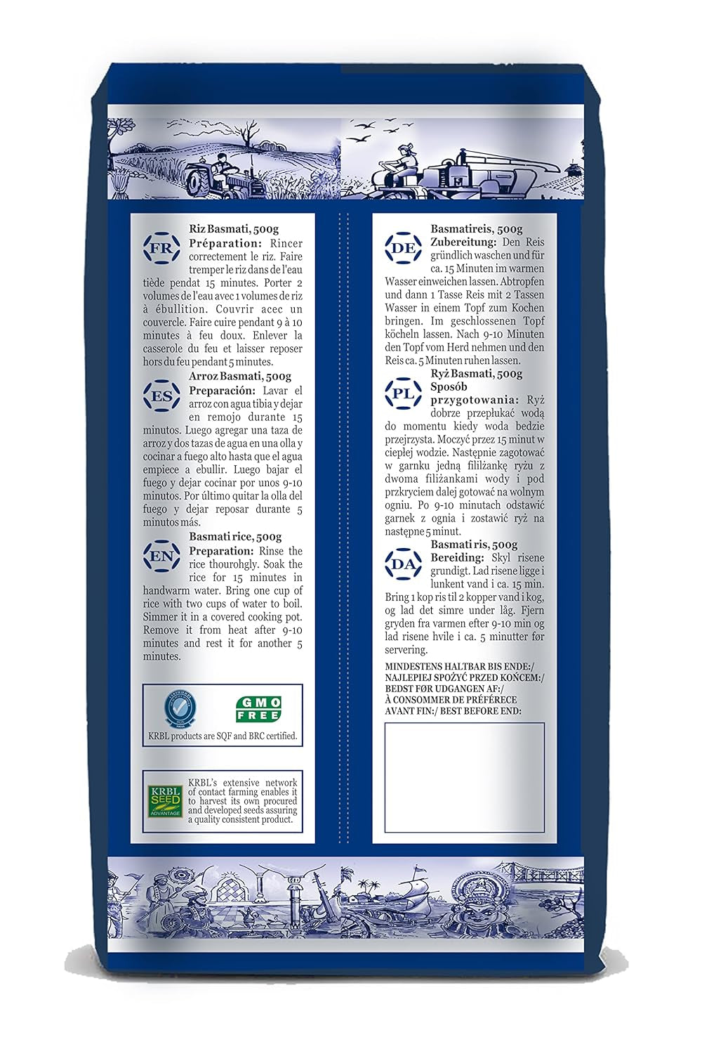 INDIA GATE Arroz Basmati Premium – Arroz aromático de grano largo y fino de la India, grano fino y largo (1 x 500 g)
