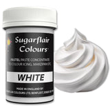 Colorante alimentario blanco Sugarflair para pasta, colorante alimentario para pasta, fondant y mazapán, colorante para pasta - 25g