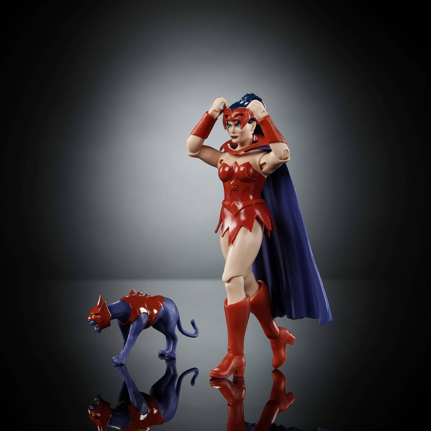 Figura de acción de Masters of the Universe Origins, Catra, de la colección Cartoon, aprox. 14 cm de alto Serie de TV de los años 80 Heroína Princesa del poder Diseño detallado y accesorio para gatos JBM84 Figuras de acción Naty Shop