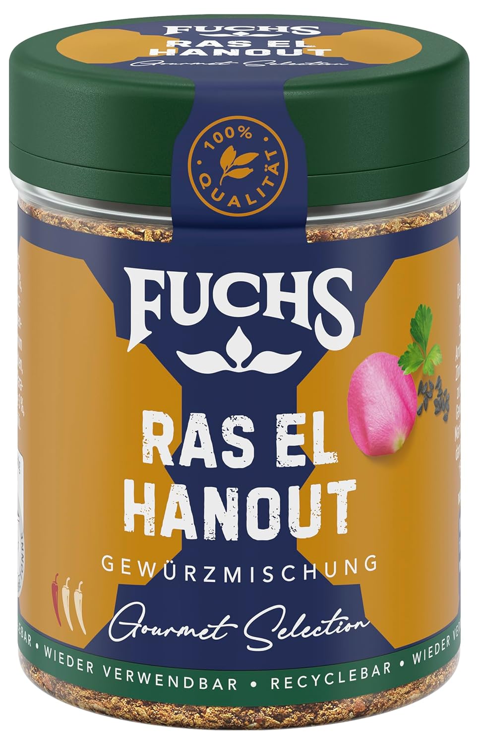 Fuchs Spices Gourmet Selection Medio Oriente/África - Mezcla de Especias para Cuscús y Bulgur Mezcla de Especias Recargable para Condimentar Platos de Bulgur Vegano 55g