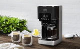 CASO Coffee Taste and Style Cafetera espresso con filtro permanente, 1,5 l, temperatura óptima de preparación 92-96 °C, sistema antigoteo, cabezal de preparación optimizado, acero inoxidable, 12 tazas