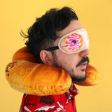 Almohada para el cuello y antifaz Croissant, naranja Naty Shop Almohadas de viaje
