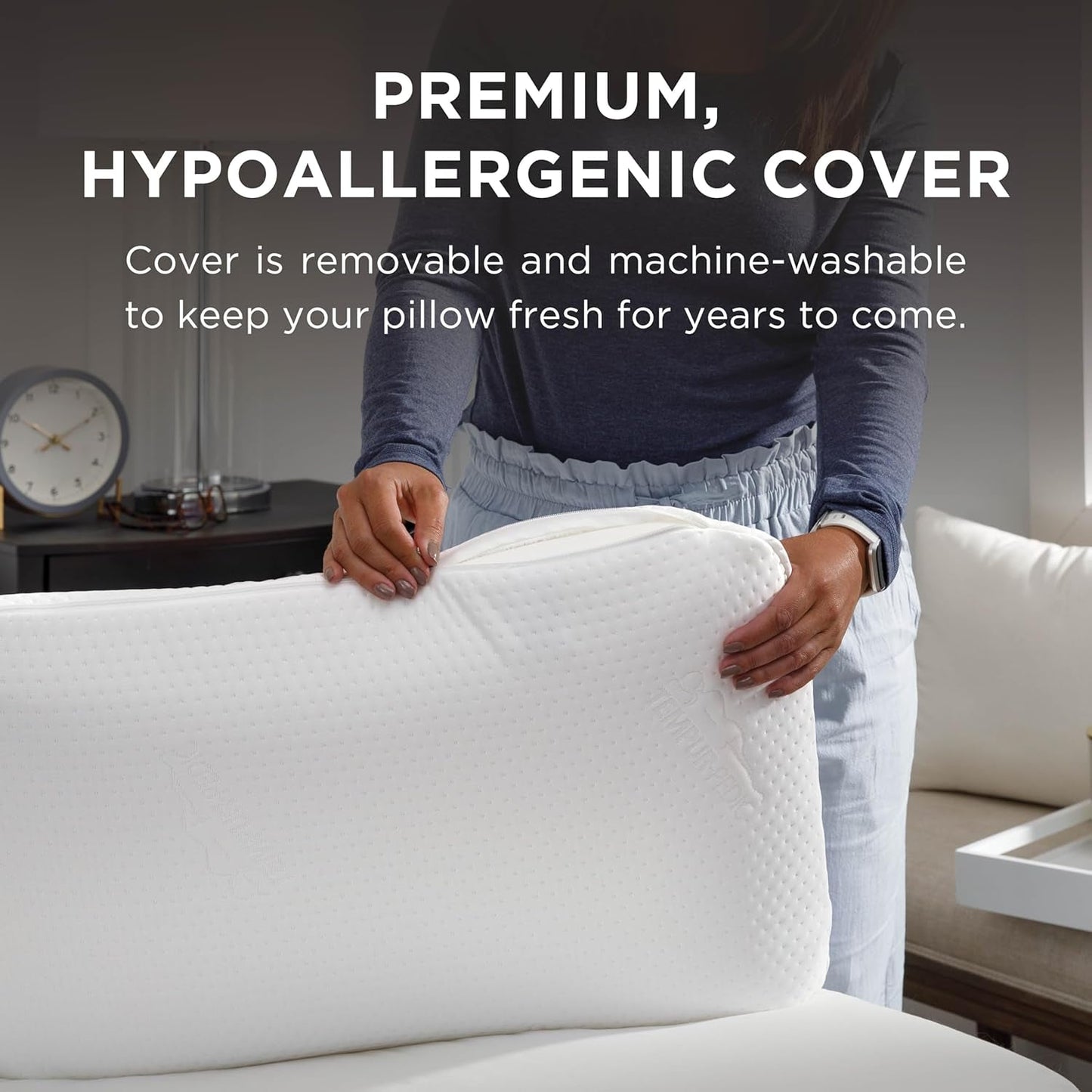 TEMPUR-PEDIC Almohada Symphony Fabricada en viscoelástica, Lujosa, Suave, Estándar, Blanco Almohadas estándar Naty Shop