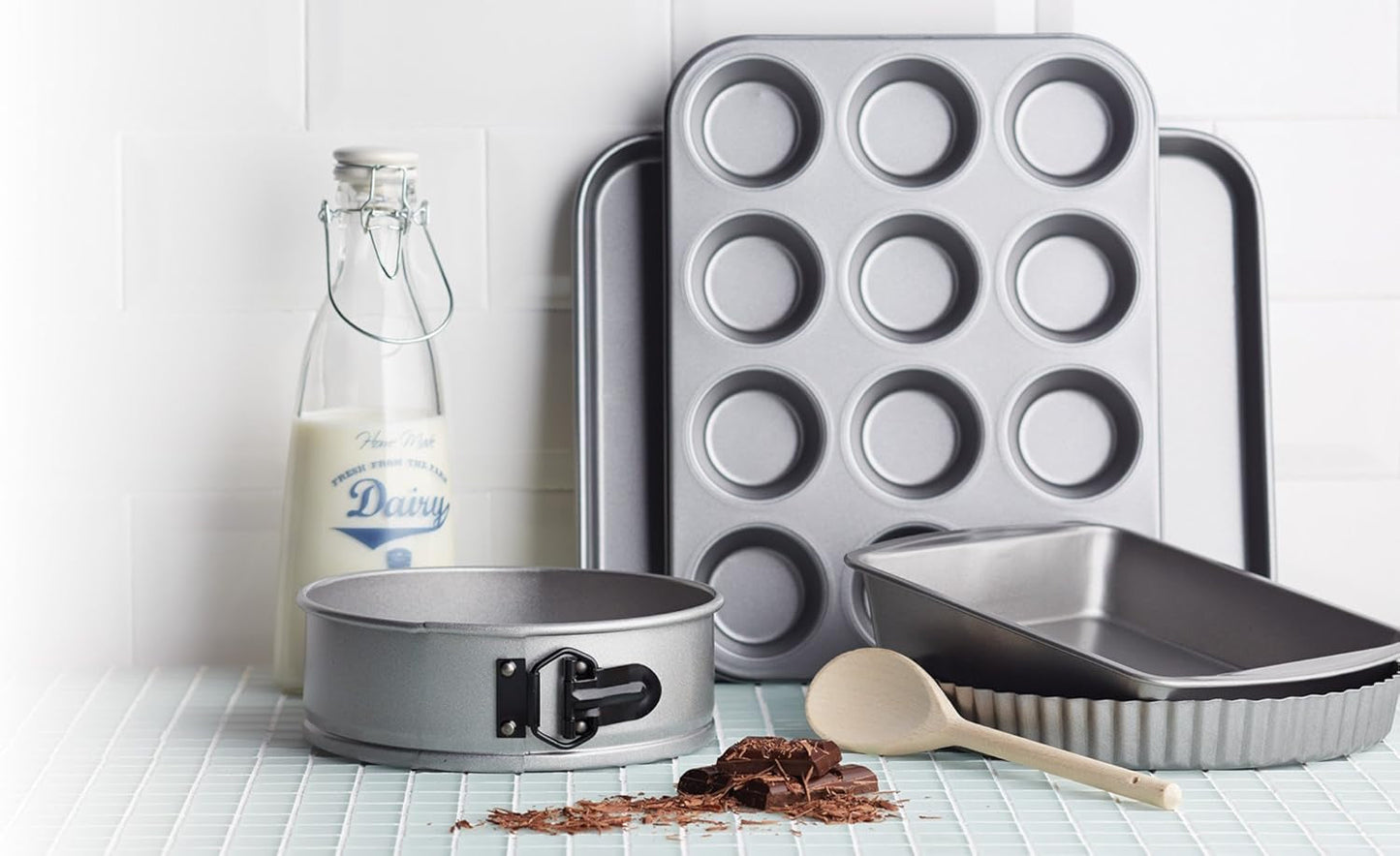 Bandeja para hornear muffins Kitchen Craft, cubierta antiadherente, capacidad para 12 muffins, 35 cm x 27 cm Naty Shop