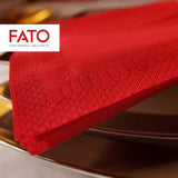 - Servilletas de papel desechables, ideales para almuerzos informales y buffets, paquete de 50 servilletas, tamaño 33X33, 4 pliegues, 2 capas, rojo, papel de celulosa 100% puro, certificado Fsc