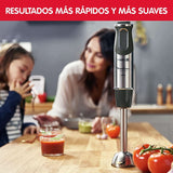 DD6558 DD655810 Batidora de mano Quickchef 3 en 1, tecnología Powelix, 3 Zubehörteile, Edelstahl, Stahl/Negro Cocina Naty Shop