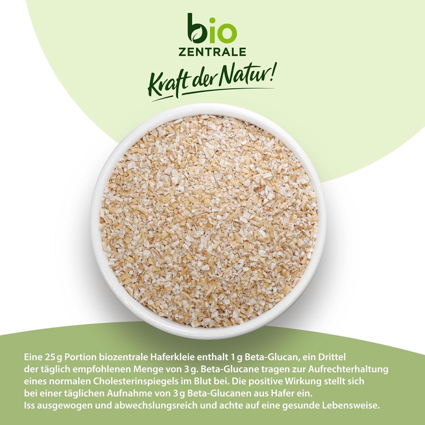 Salvado de avena ecológico Biocentral 1 kg | Paquete ventajoso | Fuente de proteína alta en fibra | Naturalmente vegano | De la agricultura de la UE | Bajo contenido de azúcar