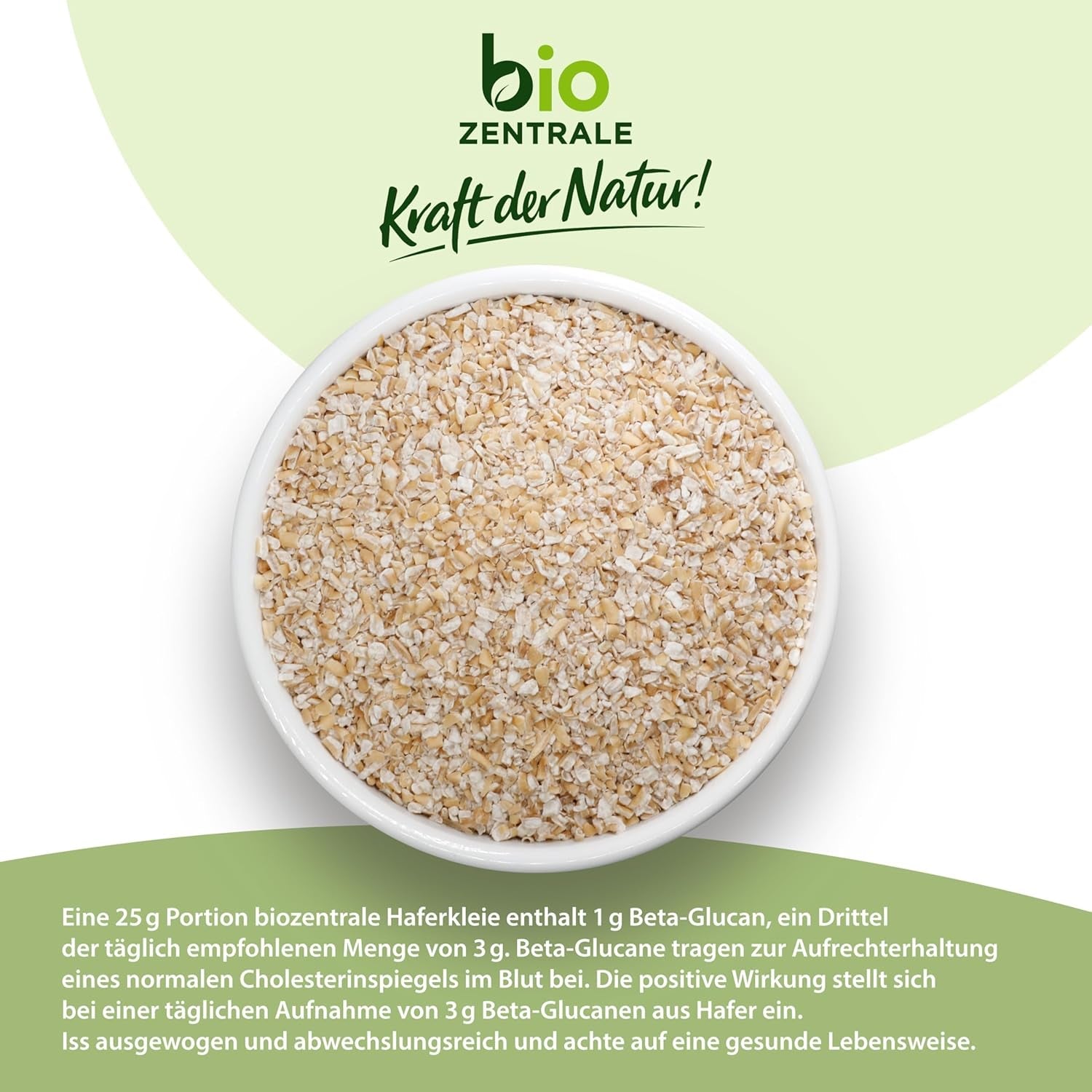 Salvado de avena ecológico Biocentral 1 kg | Paquete ventajoso | Fuente de proteína alta en fibra | Naturalmente vegano | De la agricultura de la UE | Bajo contenido de azúcar