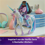 Unicorn Academy Unicorn Glacier: 28 cm de altura, el unicornio original de Netflix de Layla con melena y cola reales, brida, silla y cepillo extraíbles, para edades de 4 años en adelante