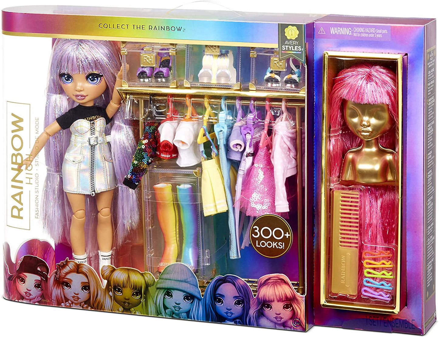 Rainbow High 571049 Fashion Studio - Muñeca exclusiva con ropa, accesorios y 2 pelucas brillantes - ¡Crea más de 300 conjuntos!