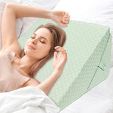 Almohada de cuña ajustable para niños, almohada de lectura de espuma de alta densidad para cama y sofá, almohada ergonómica para cabeza de cuña para apnea de reflujo del sueño, almohada para piernas/almohada de espalda para jugar y leer (verde)