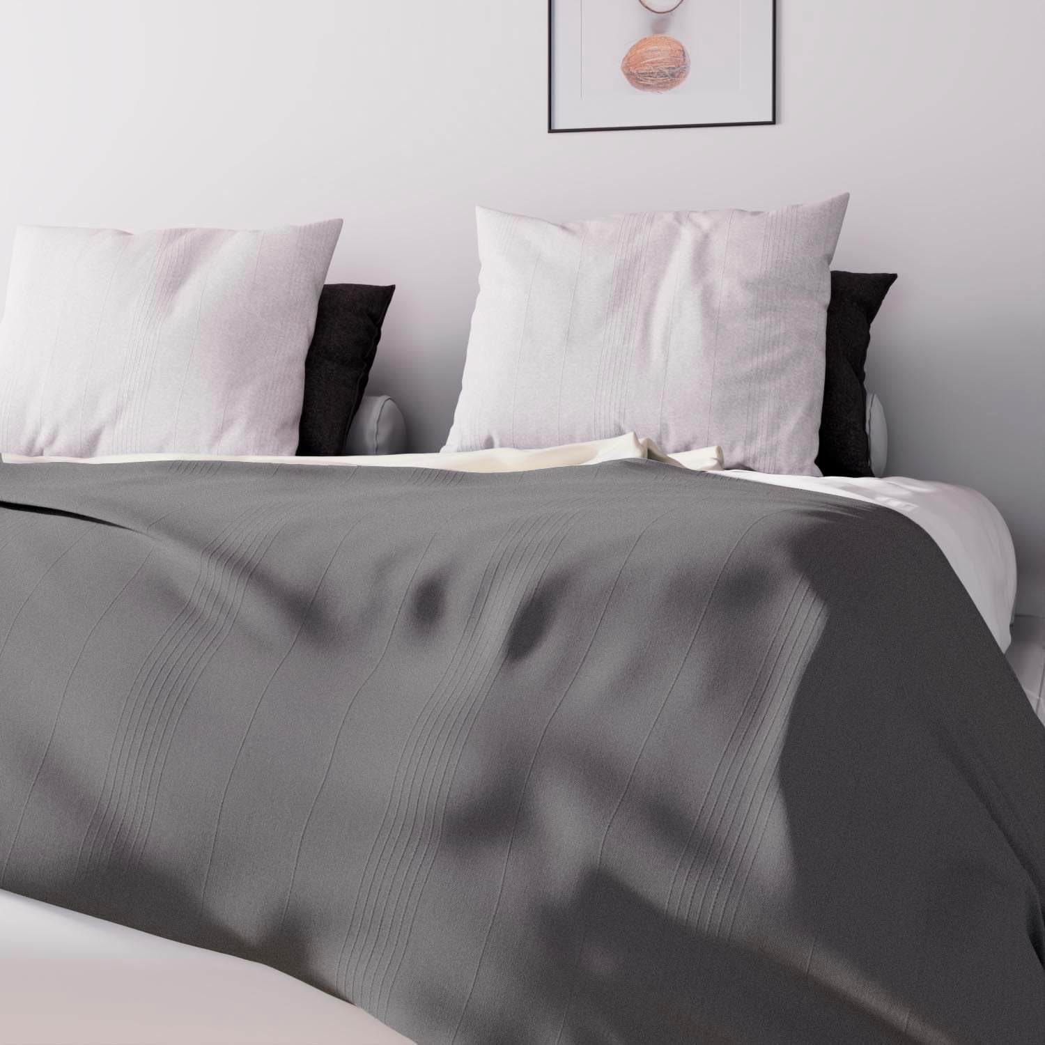 Soleil D'Ocre Adele, Funda Zigzag, Tirado del sofá, Polycoton, Gris, 220 X 240 Cm Edredones y edredones Naty Shop