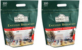 Ahmad Tea - Desayuno inglés - Té de desayuno negro - Té de Assam y Ceilán - Bolsitas de té inglés sin banda con 2 g de té por porción - Paquete grande de 300 bolsitas de té (paquete de 2)