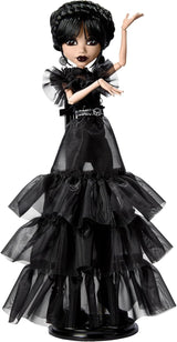 Muñeca Monster High Wednesday, figura coleccionable de Rave'N Wednesday con vestido gótico negro inspirado en la escena del baile, accesorios premium y soporte para muñecas, HXJ03